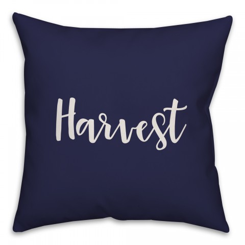 Harvest in Navy 18x18 Spun Poly Pillow