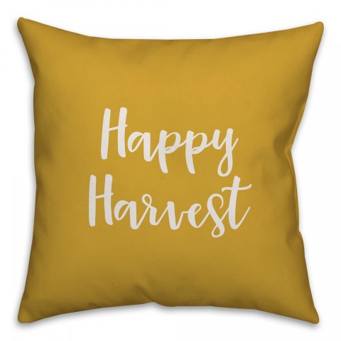 Happy Harvest in Mustard 18x18 Spun Poly Pillow