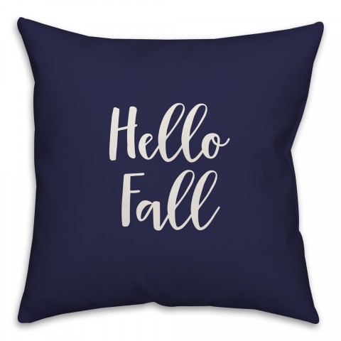 Hello Fall in Navy 18x18 Spun Poly Pillow