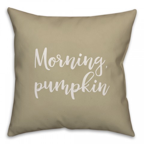 Morning, Pumpkin in Beige 18x18 Spun Poly Pillow