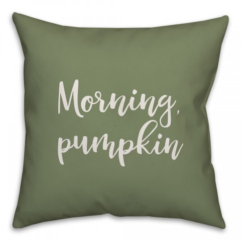Morning, Pumpkin in Green 18x18 Spun Poly Pillow