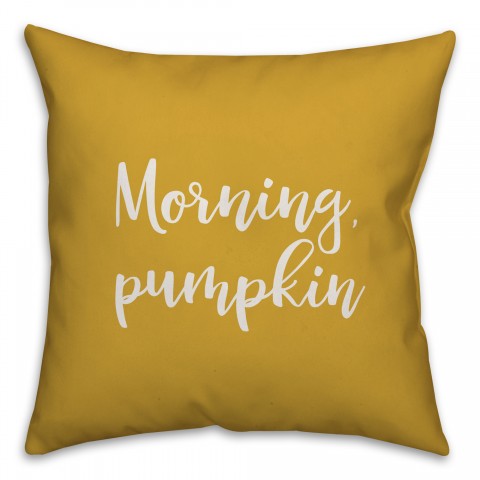 Morning, Pumpkin in Mustard 18x18 Spun Poly Pillow