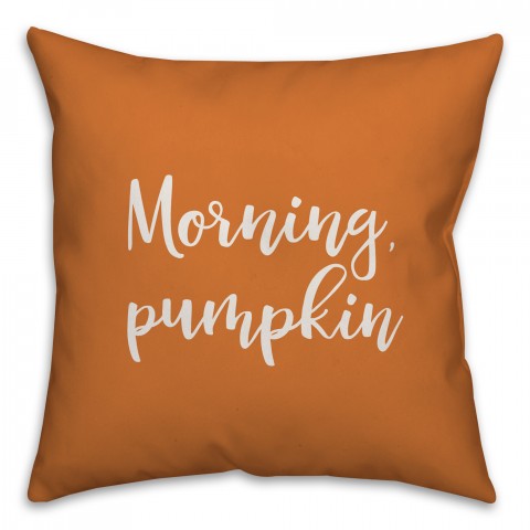 Morning, Pumpkin in Orange 18x18 Spun Poly Pillow
