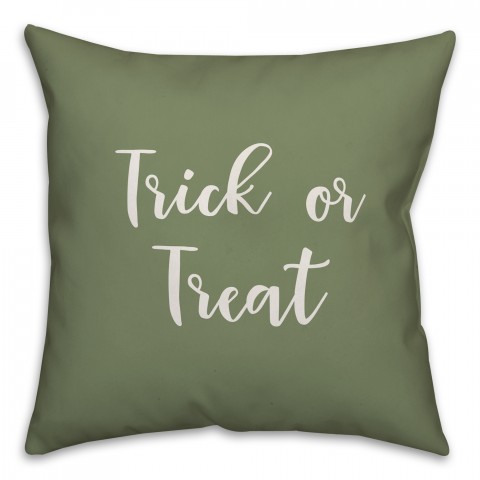 Trick Or Treat in Green 18x18 Spun Poly Pillow