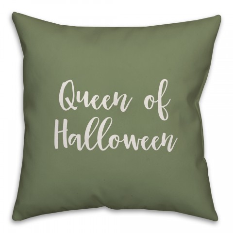 Queen Of Halloween in Green 18x18 Spun Poly Pillow