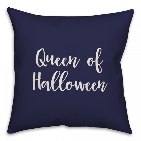 Queen Of Halloween in Navy 18x18 Spun Poly Pillow
