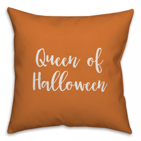 Queen Of Halloween in Orange 18x18 Spun Poly Pillow