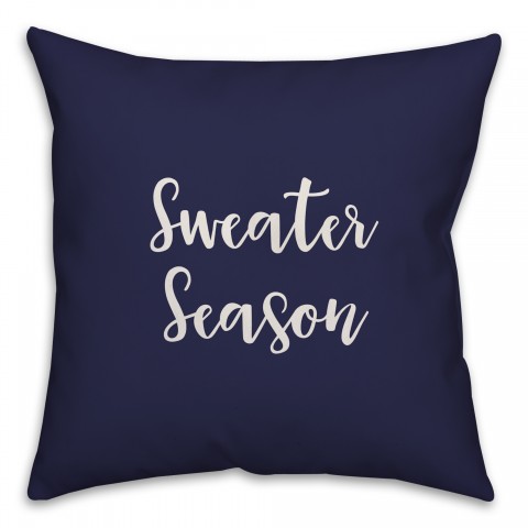 Sweater Season in Navy 18x18 Spun Poly Pillow