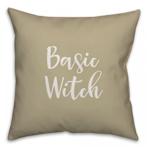 Basic Witch in Beige 18x18 Spun Poly Pillow