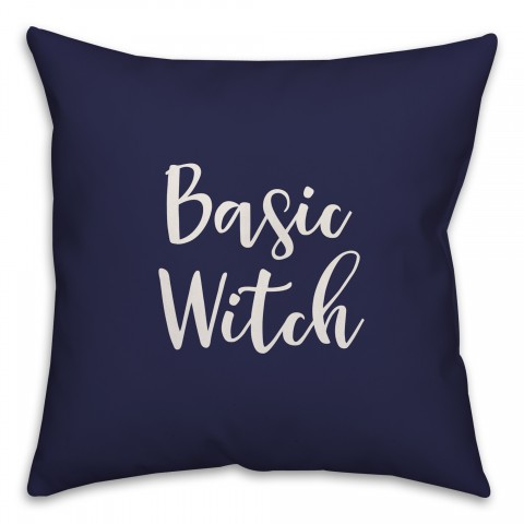 Basic Witch in Navy 18x18 Spun Poly Pillow