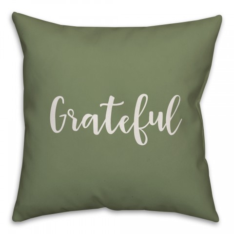 Grateful in Green 18x18 Spun Poly Pillow Cover