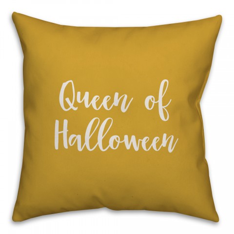 Queen Of Halloween in Mustard 18x18 Spun Poly Pillow Cover