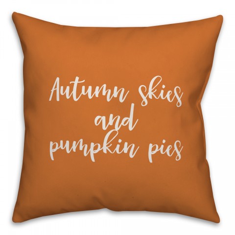 Autumn Skies And Pumpkin Pies in Orange 18x18 Spun Poly Pillow Cover