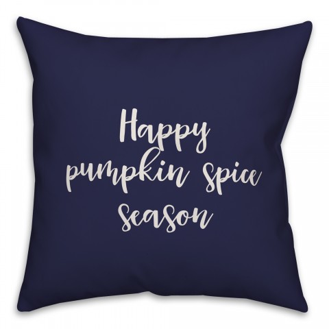 Happy Pumpkin Spice Season in Navy 18x18 Spun Poly Pillow Cover