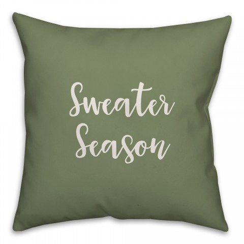 Sweater Season in Green 18x18 Spun Poly Pillow Cover