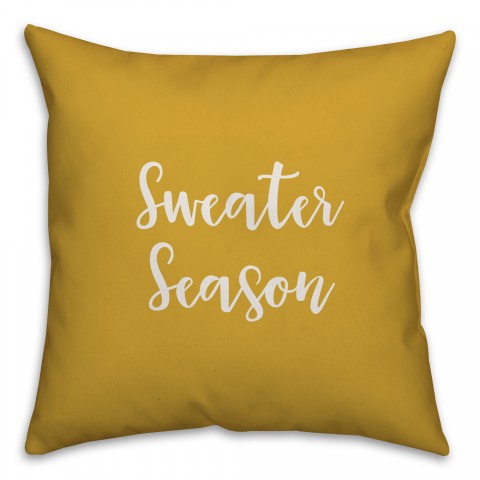 Sweater Season in Mustard 18x18 Spun Poly Pillow Cover