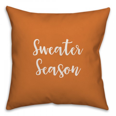 Sweater Season in Orange 18x18 Spun Poly Pillow Cover