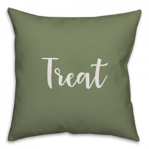 Treat in Green 18x18 Spun Poly Pillow Cover