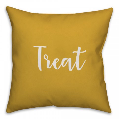 Treat in Mustard 18x18 Spun Poly Pillow Cover