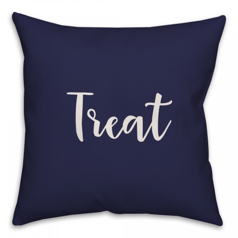 Treat in Navy 18x18 Spun Poly Pillow Cover