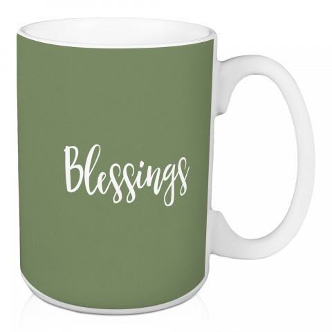 Blessings in Green 15 oz Mug