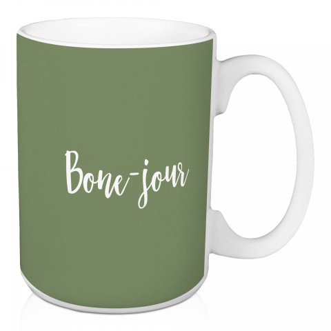Bone-jour in Green 15 oz Mug