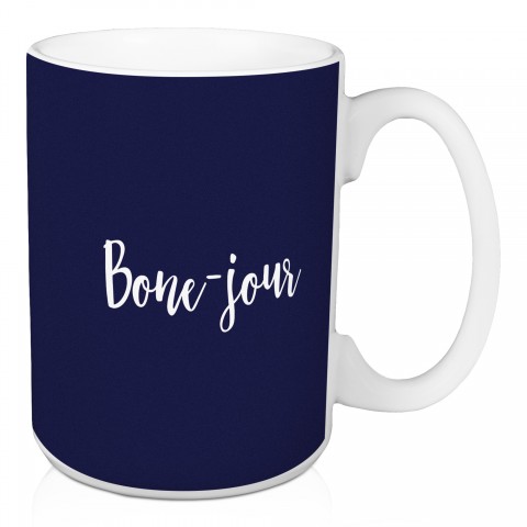 Bone-jour in Navy 15 oz Mug