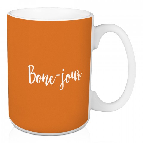 Bone-jour in Orange 15 oz Mug