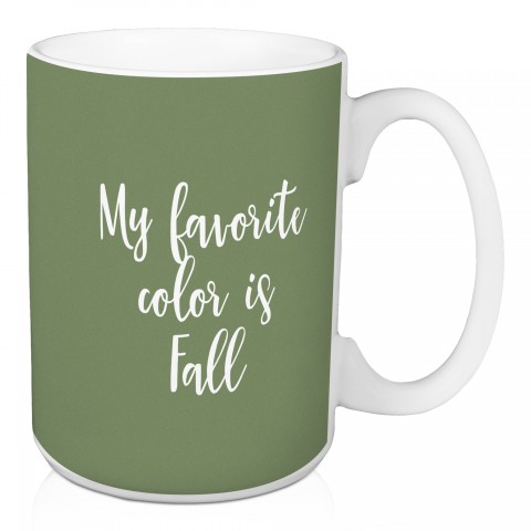 My Favorite Color Is Fall in Green 15 oz Mug