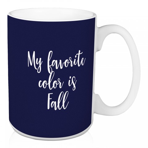 My Favorite Color Is Fall in Navy 15 oz Mug