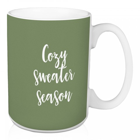 Cozy Sweater Season in Green 15 oz Mug