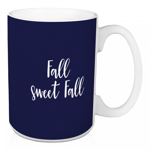 Fall Sweet Fall in Navy 15 oz Mug