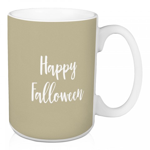Happy Falloween in Beige 15 oz Mug