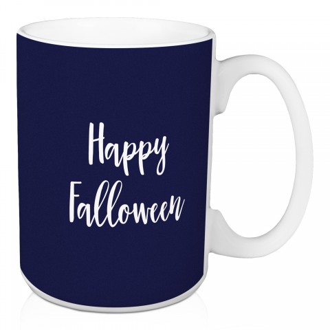 Happy Falloween in Navy 15 oz Mug