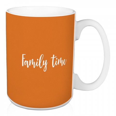Family Time in Orange 15 oz Mug