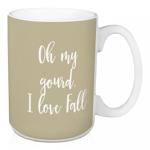 Oh My Gourd, I Love Fall in Beige 15 oz Mug