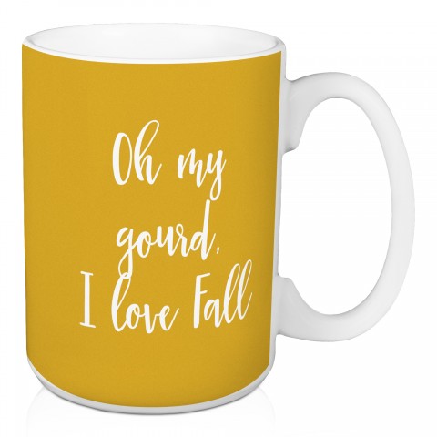Oh My Gourd, I Love Fall in Mustard 15 oz Mug
