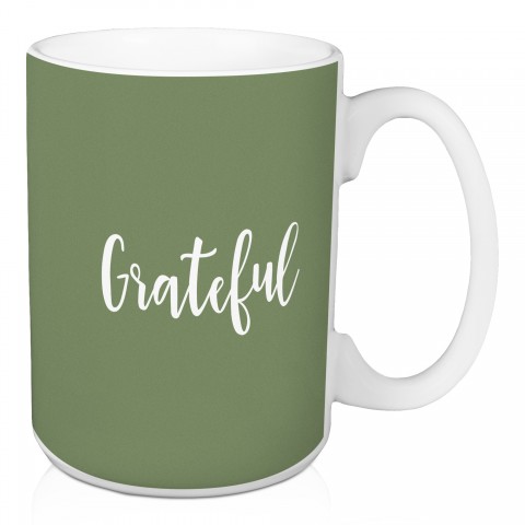 Grateful in Green 15 oz Mug