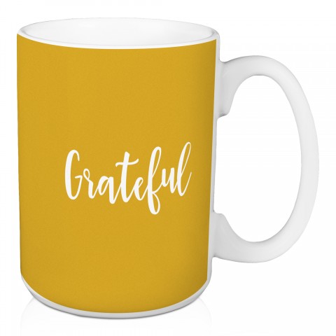 Grateful in Mustard 15 oz Mug