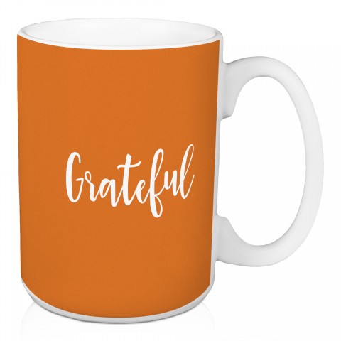 Grateful in Orange 15 oz Mug
