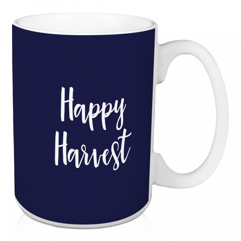 Happy Harvest in Navy 15 oz Mug