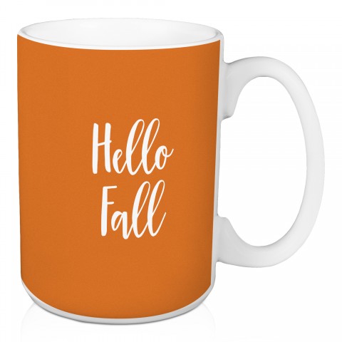 Hello Fall in Orange 15 oz Mug