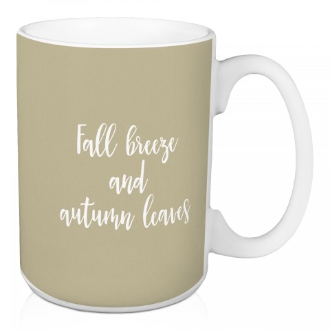 Fall Breeze And Autumn Leaves in Beige 15 oz Mug