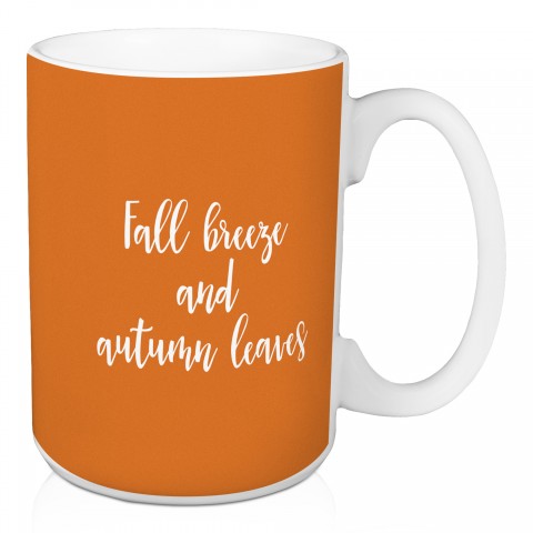 Fall Breeze And Autumn Leaves in Orange 15 oz Mug