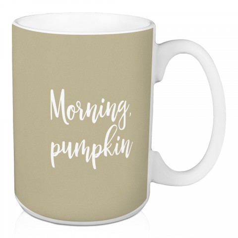 Morning, Pumpkin in Beige 15 oz Mug