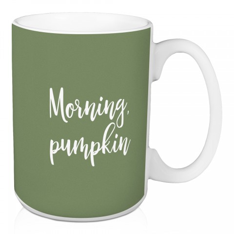 Morning, Pumpkin in Green 15 oz Mug