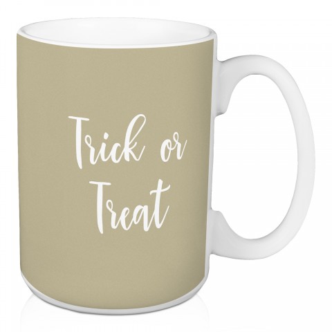 Trick Or Treat in Beige 15 oz Mug