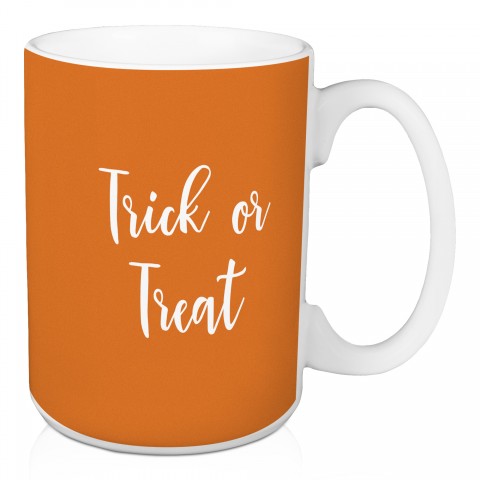Trick Or Treat in Orange 15 oz Mug