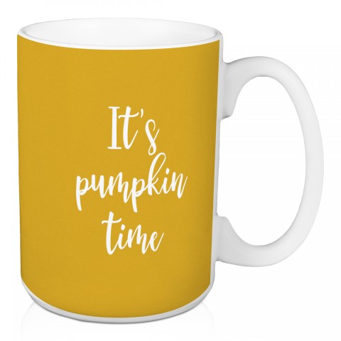 It's Pumpkin Time in Mustard 15 oz Mug