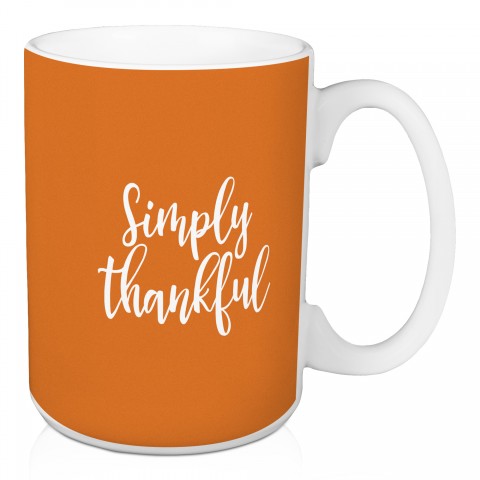 Simply Thankful in Orange 15 oz Mug